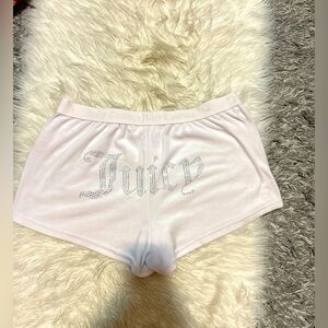 Juicy Couture White Velour Shorts